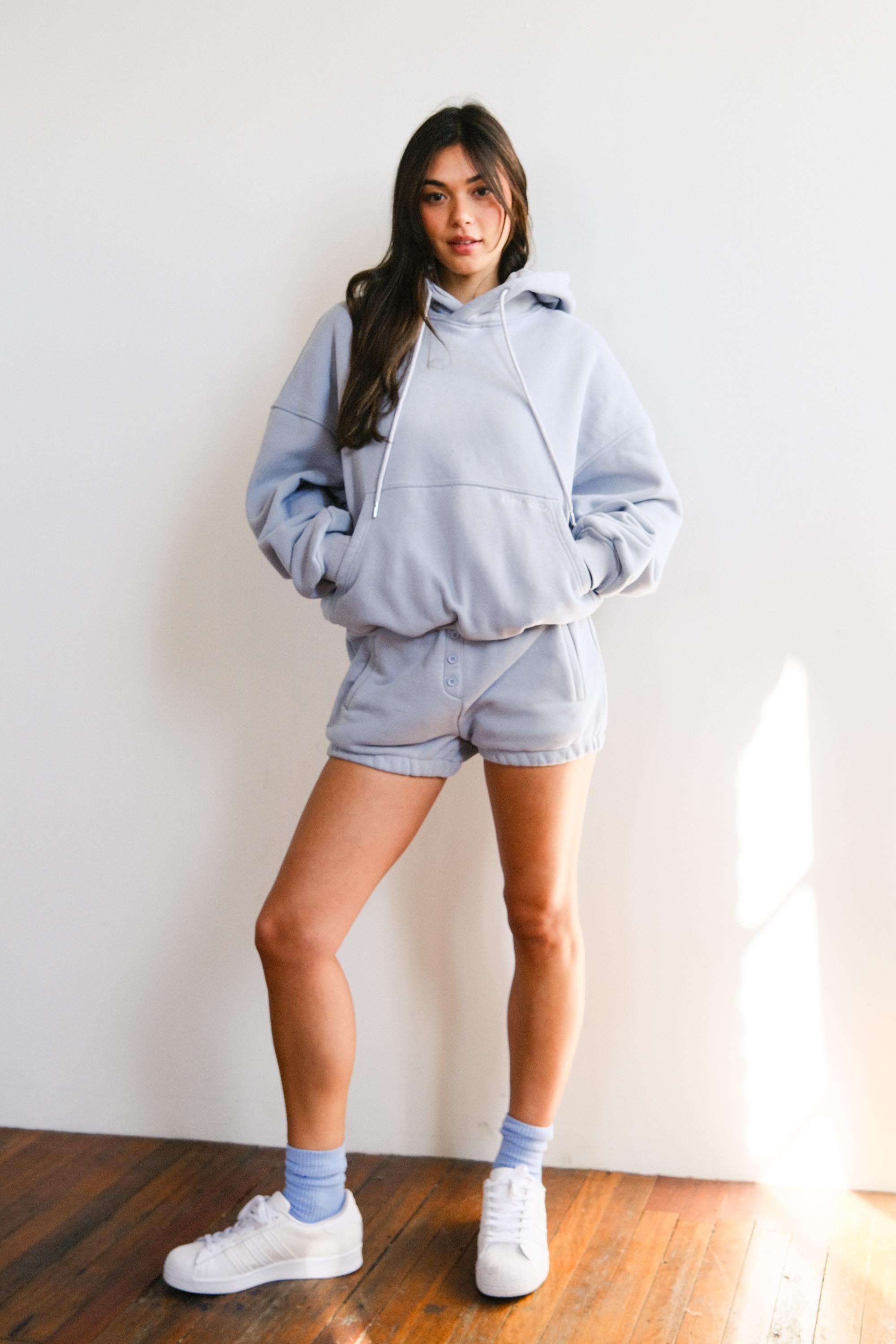 Brooklyn Oversized Hoodie in Baby Blue