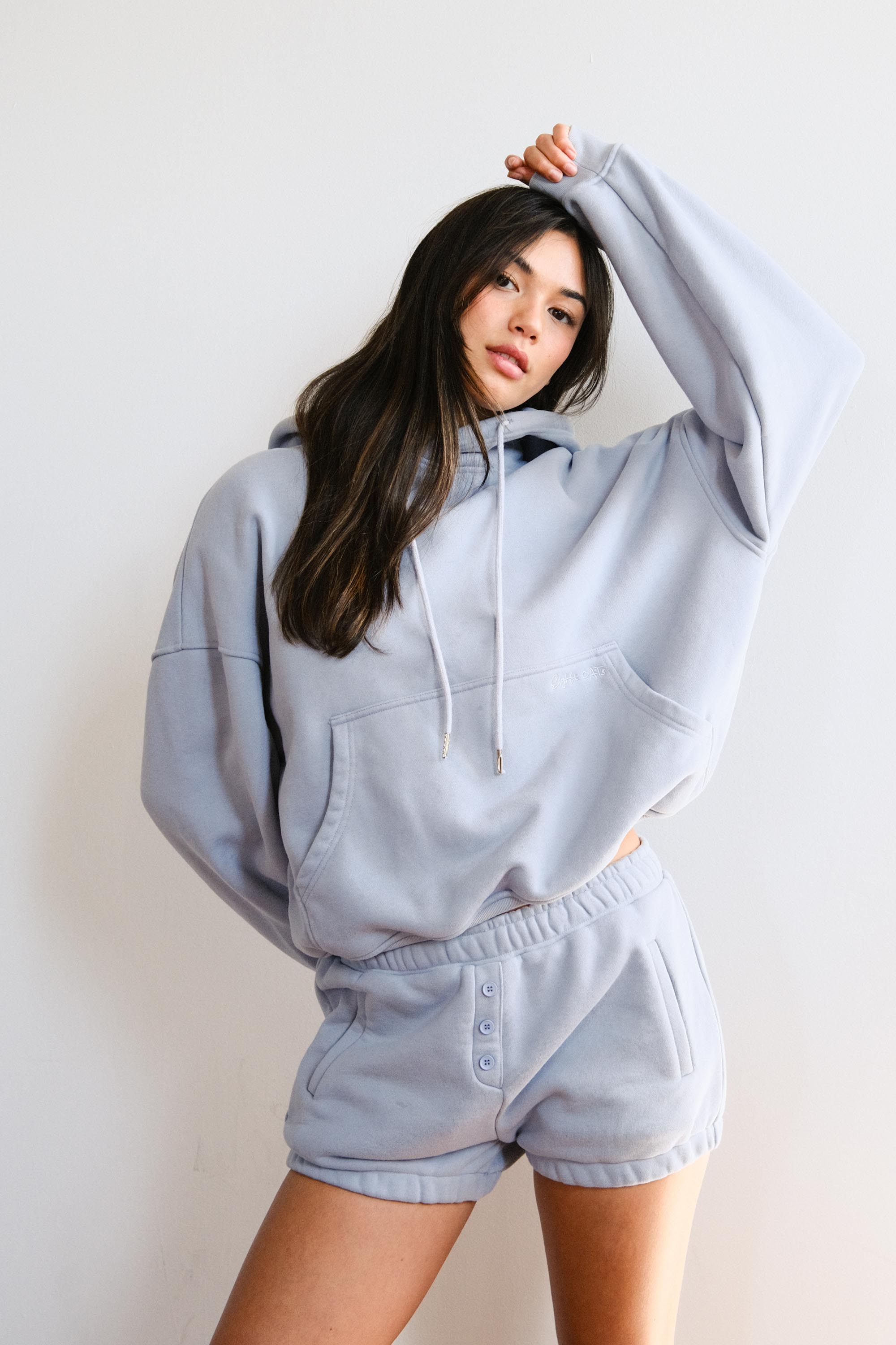 Brooklyn Oversized Hoodie in Baby Blue