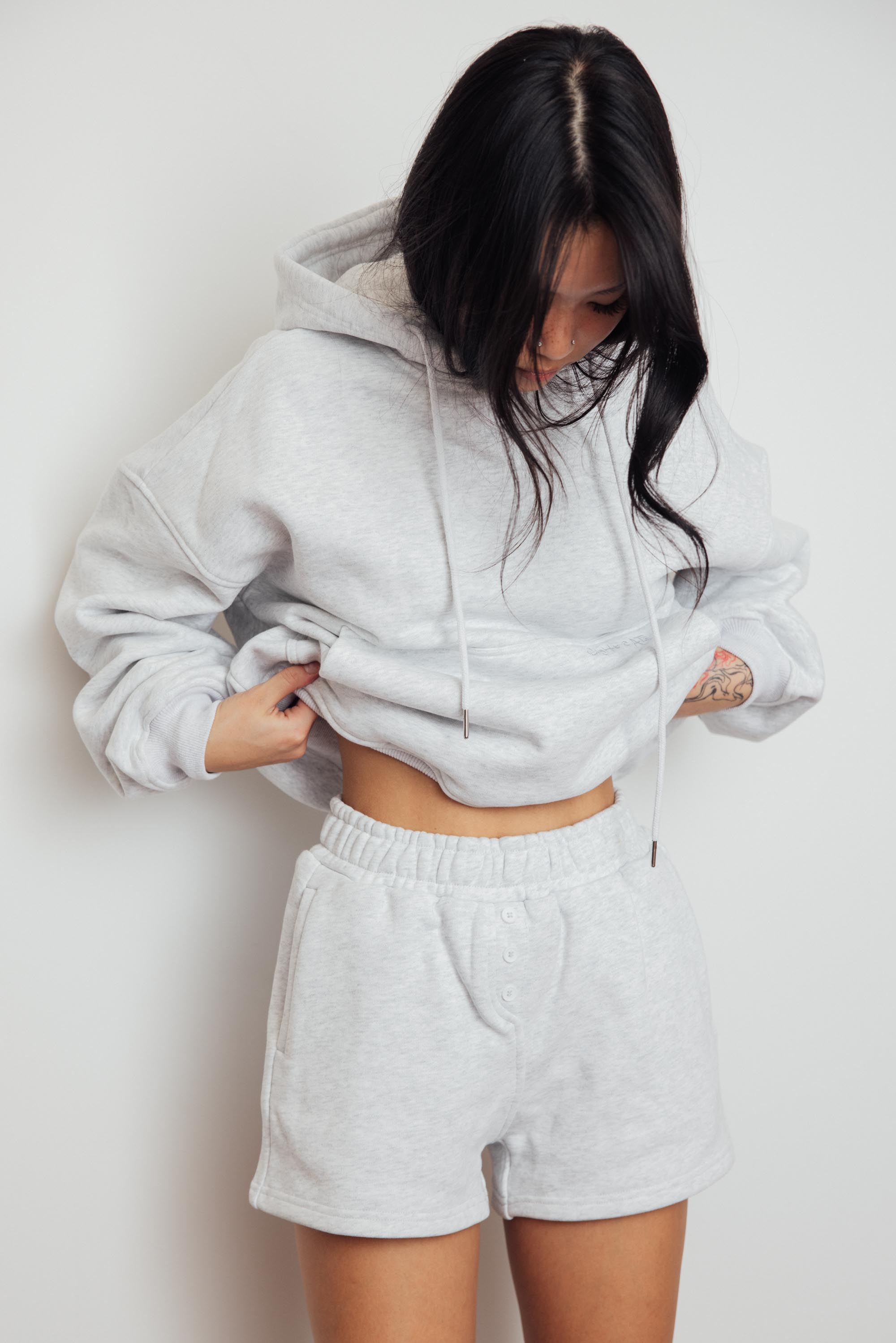 Wide Leg Sweat Shorts