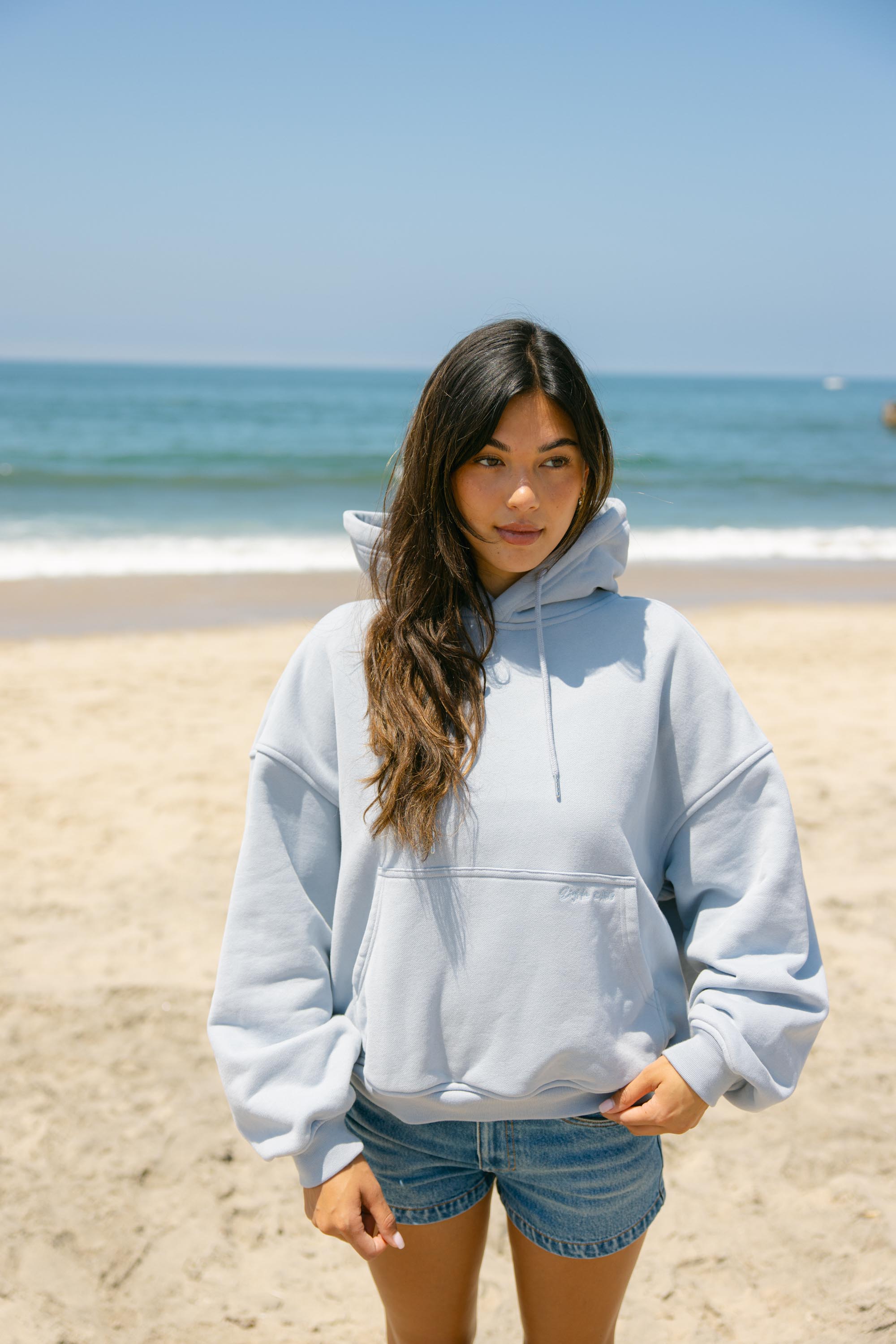 Brooklyn Oversized Hoodie in Baby Blue
