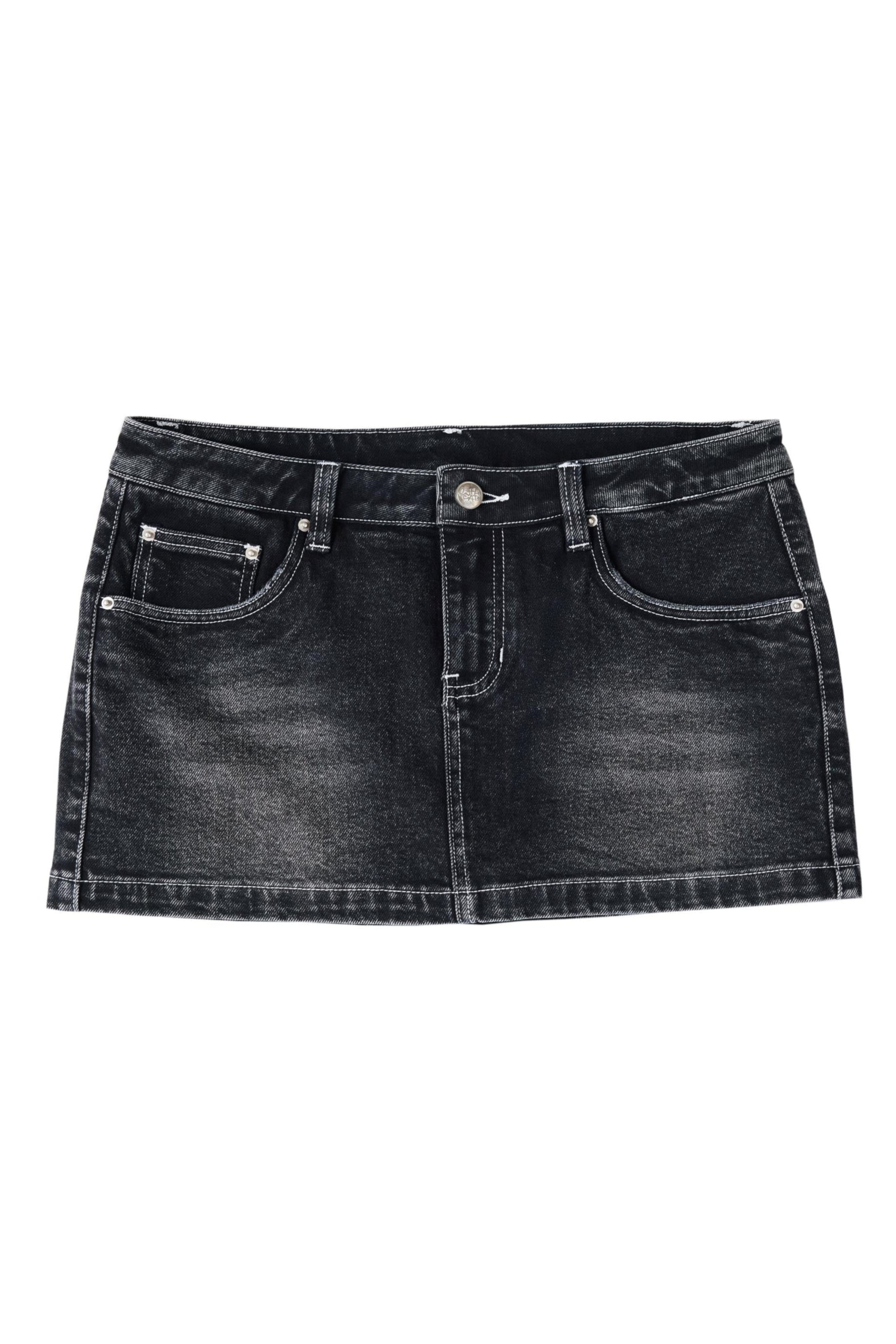 Mia Denim Mini Skort - Black