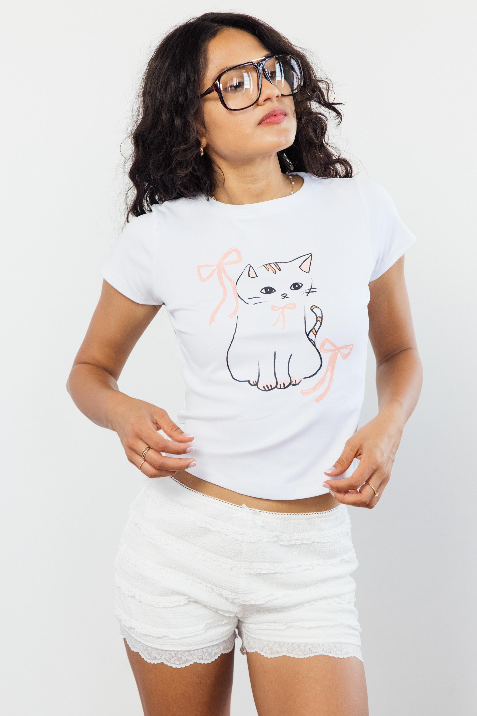 Coquette Kitty Tee - Eight Cats