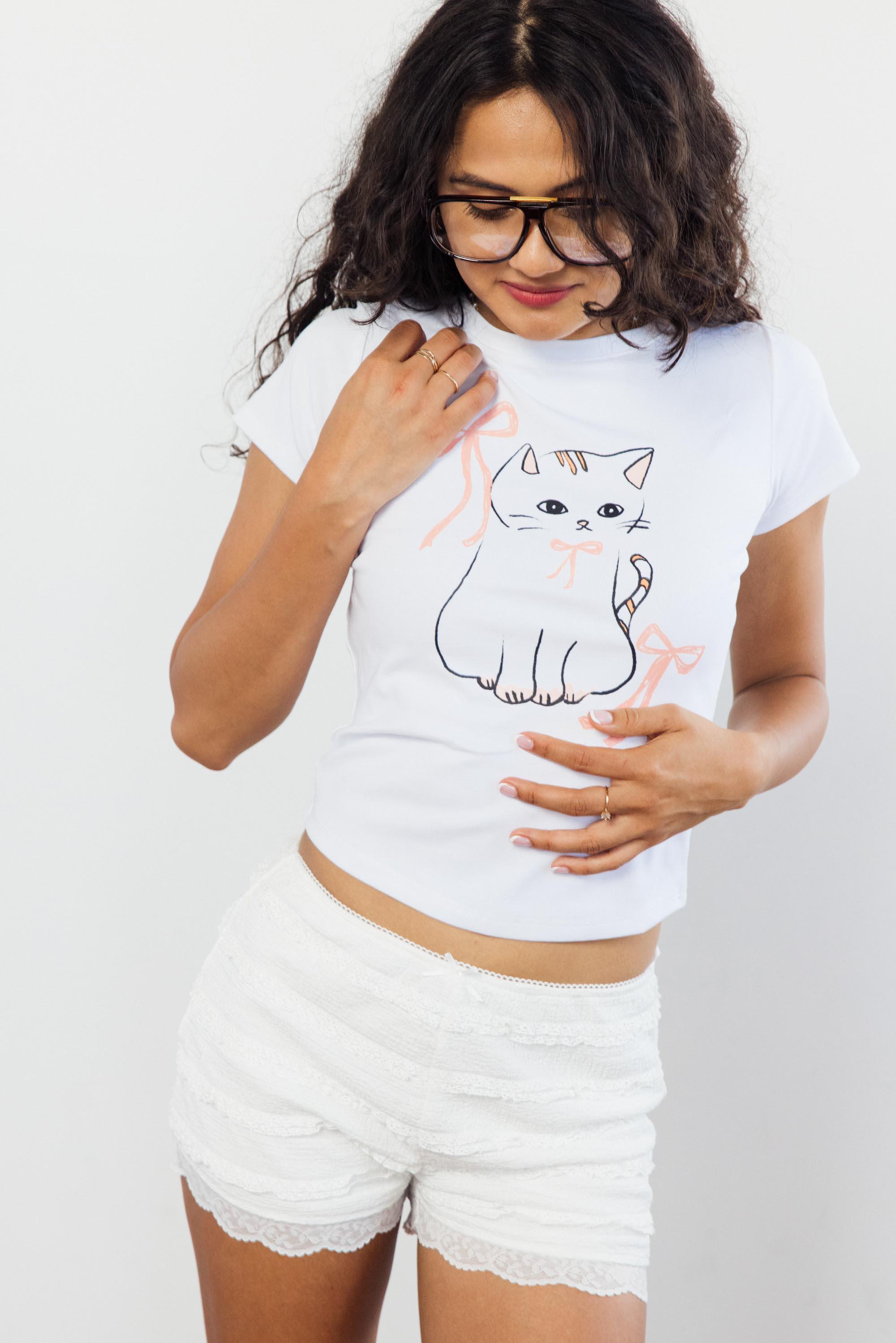 Coquette Kitty Tee - Eight Cats