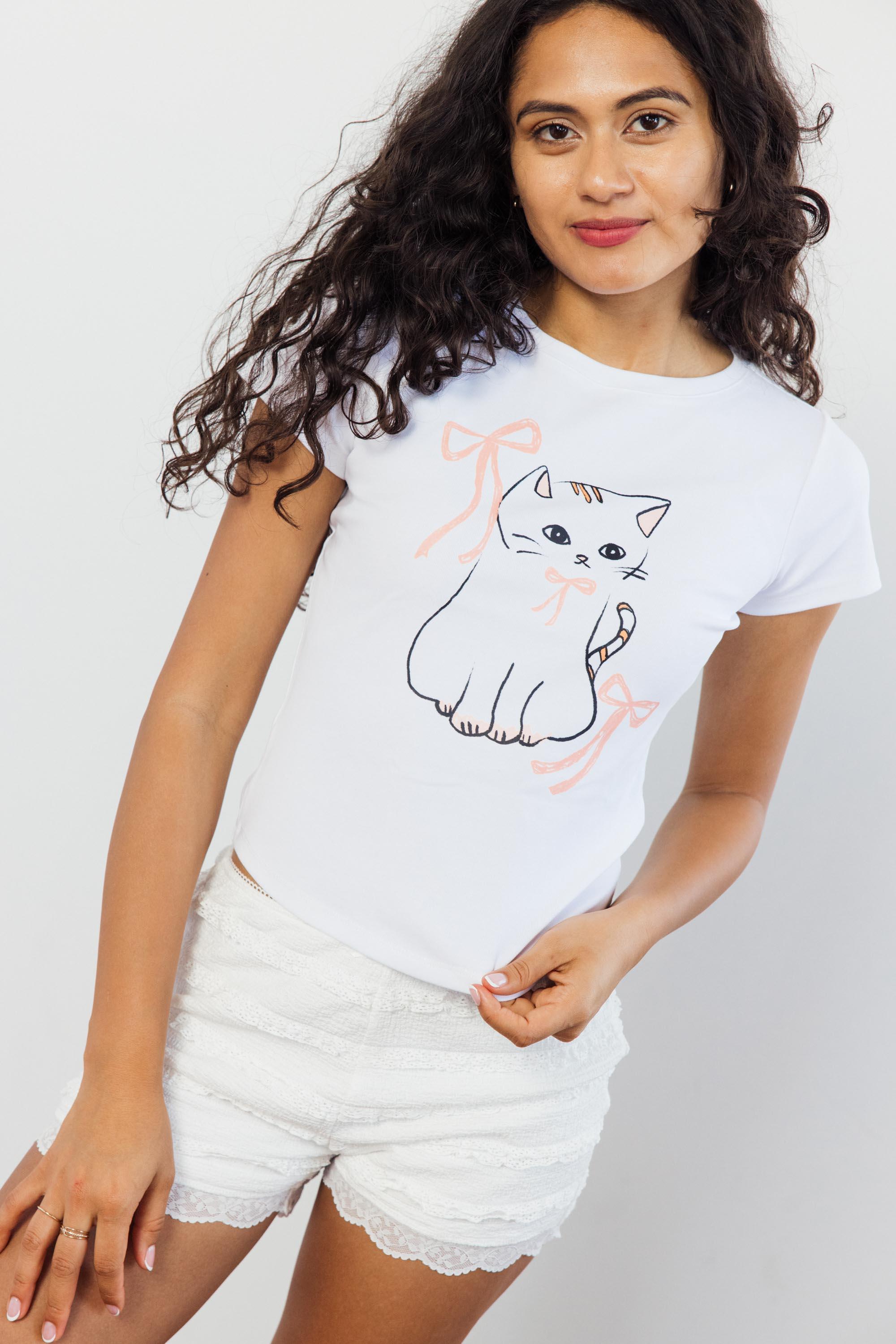 Coquette Kitty Tee - Eight Cats