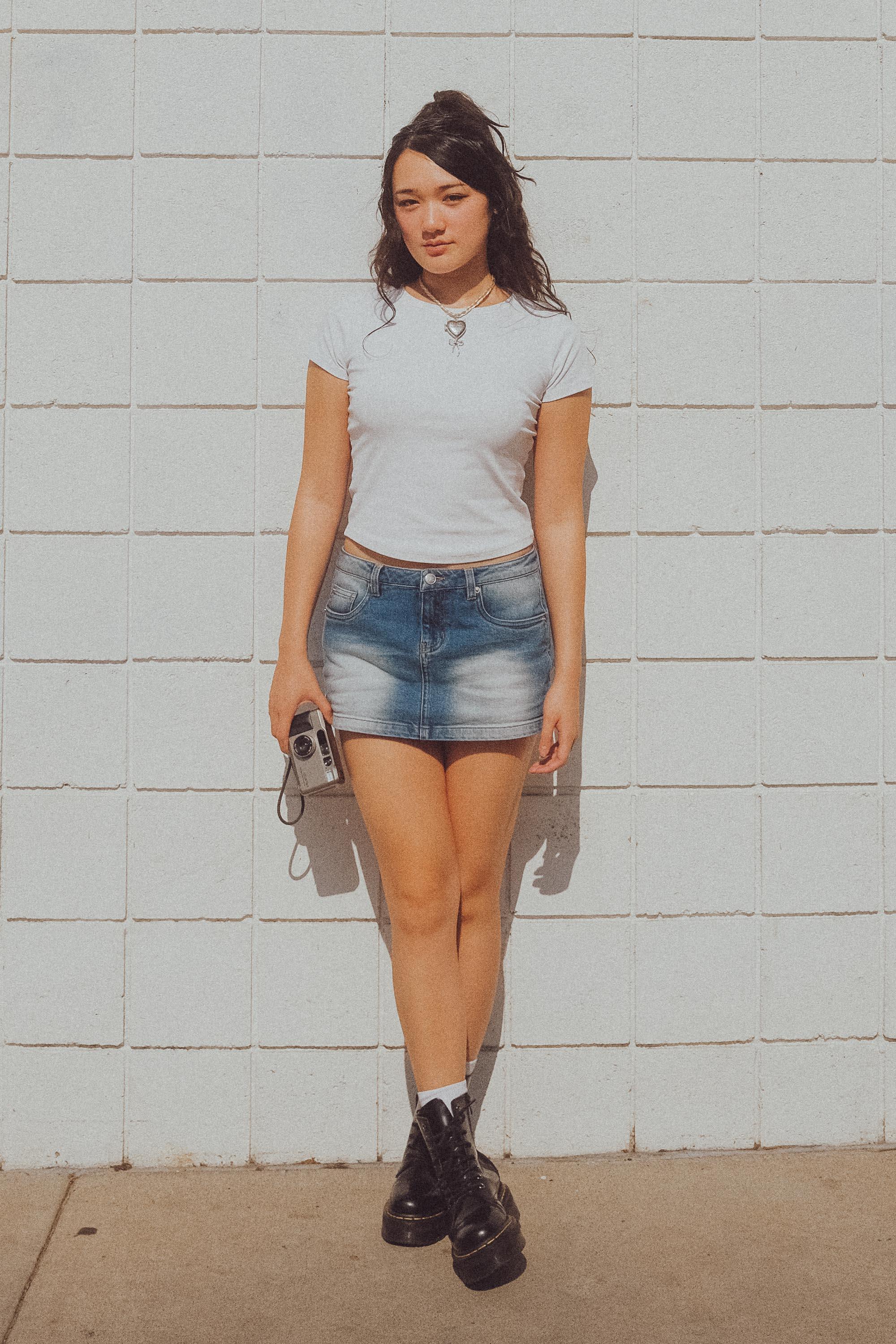 Mia Denim Mini Skort