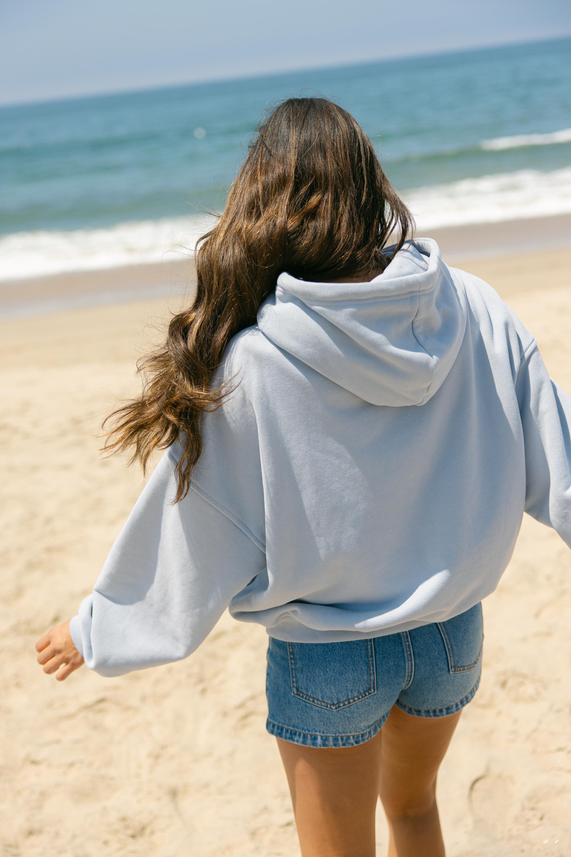 Brooklyn Oversized Hoodie in Baby Blue