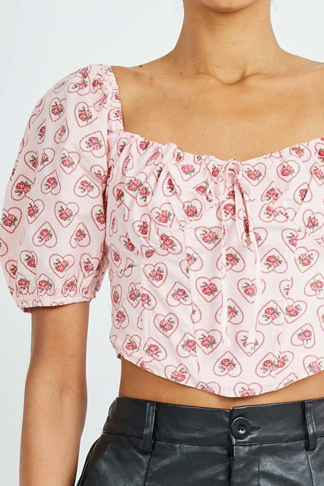 Amelia Rose Heart Top - Eight Cats