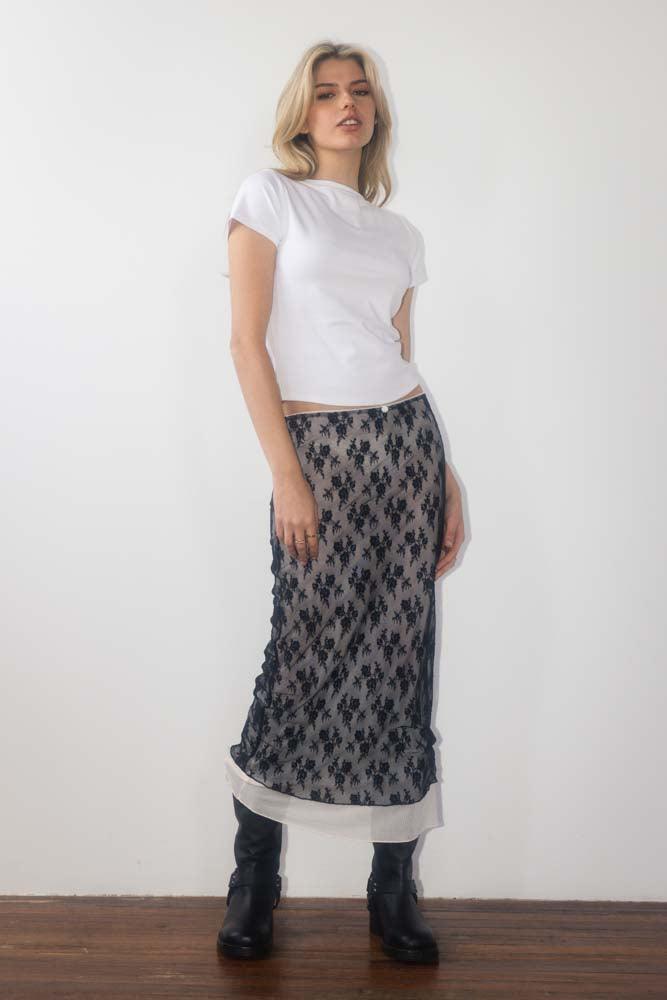 Elinor Lace Midi Skirt - Eight Cats