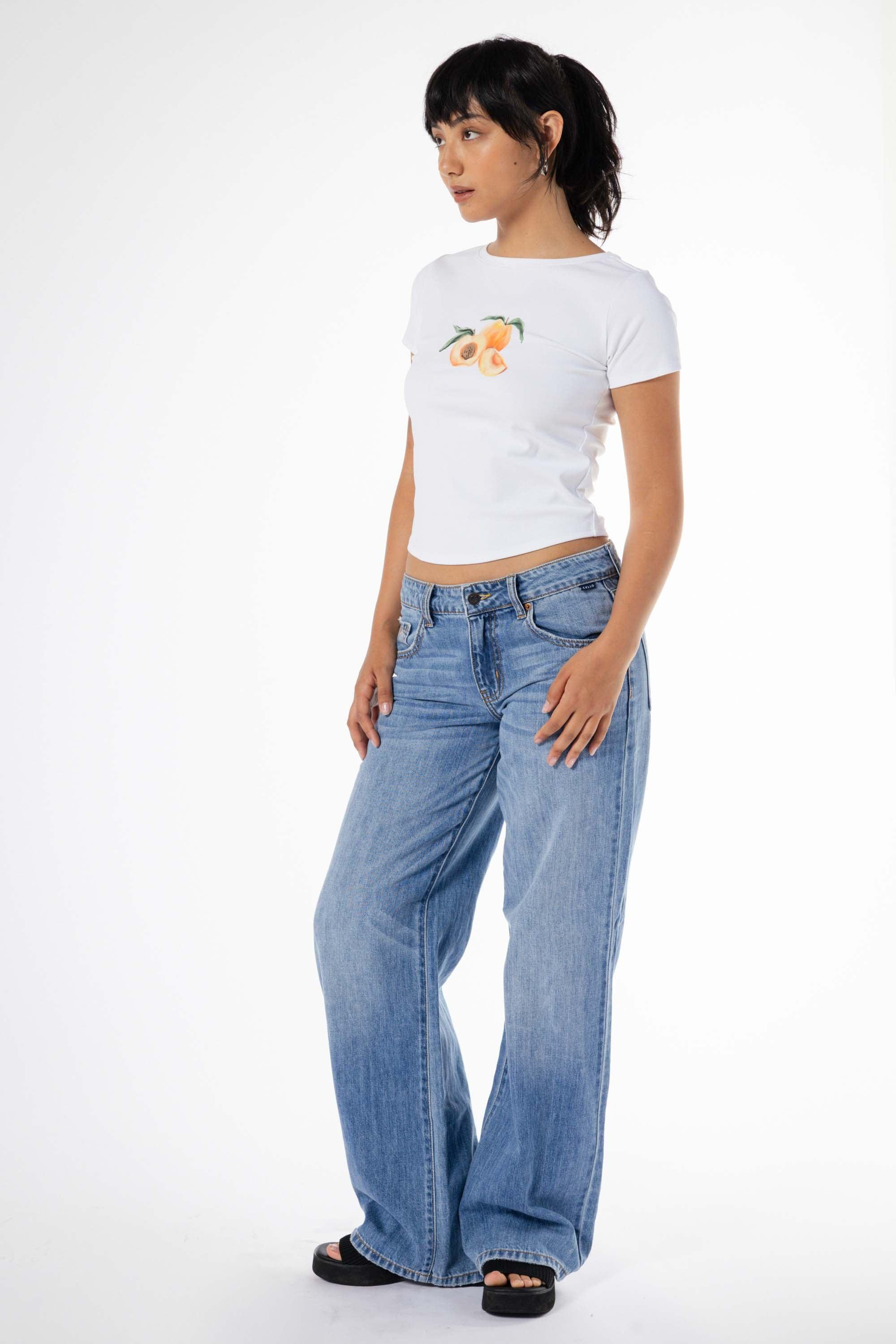 Emma Denim Low-Rise Jeans - Eight Cats