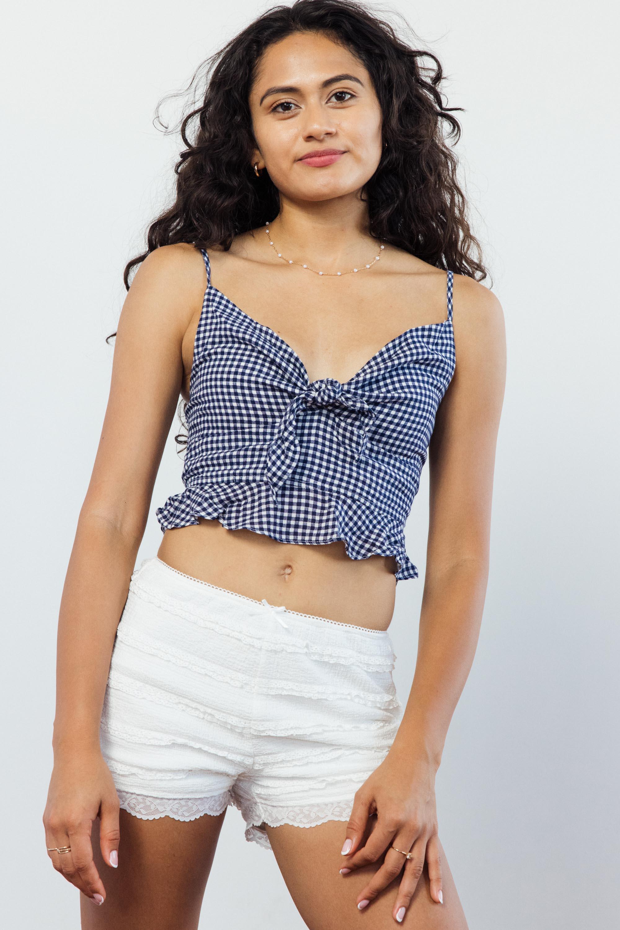 Jenny Gingham Cami Top - Eight Cats