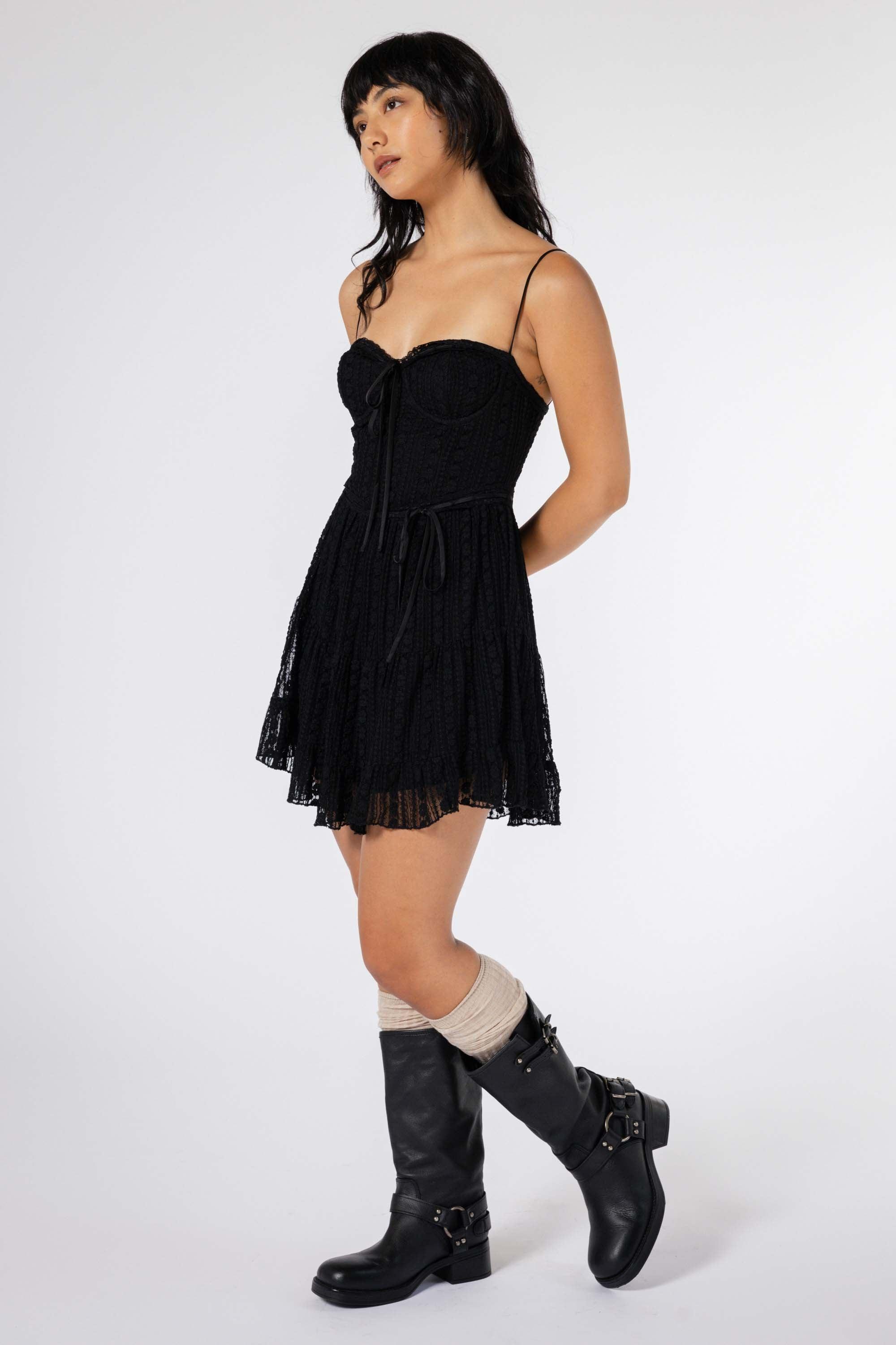 Mary Lace Dress in Black - Eight Cats