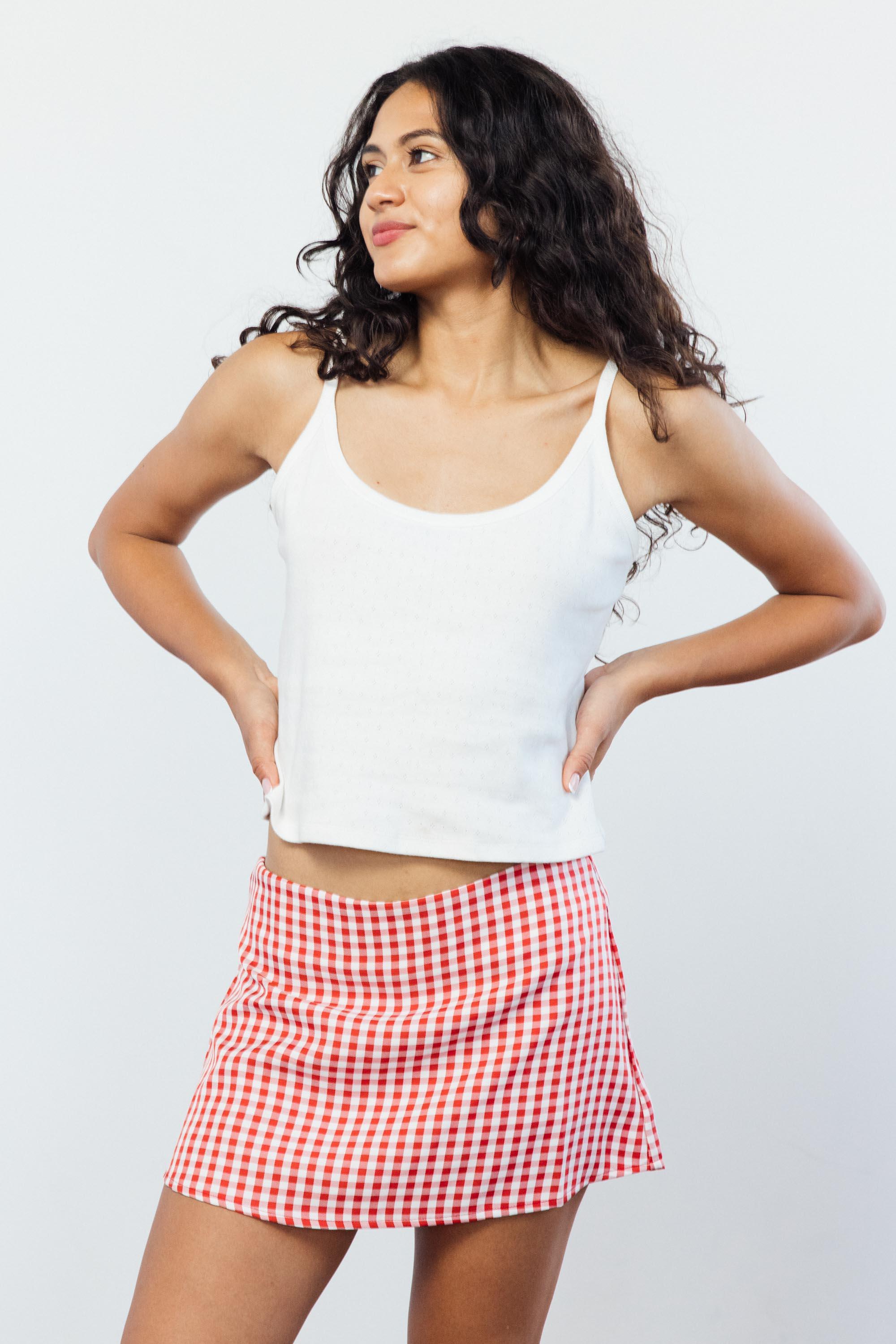 Katie Red Gingham Skort - Eight Cats