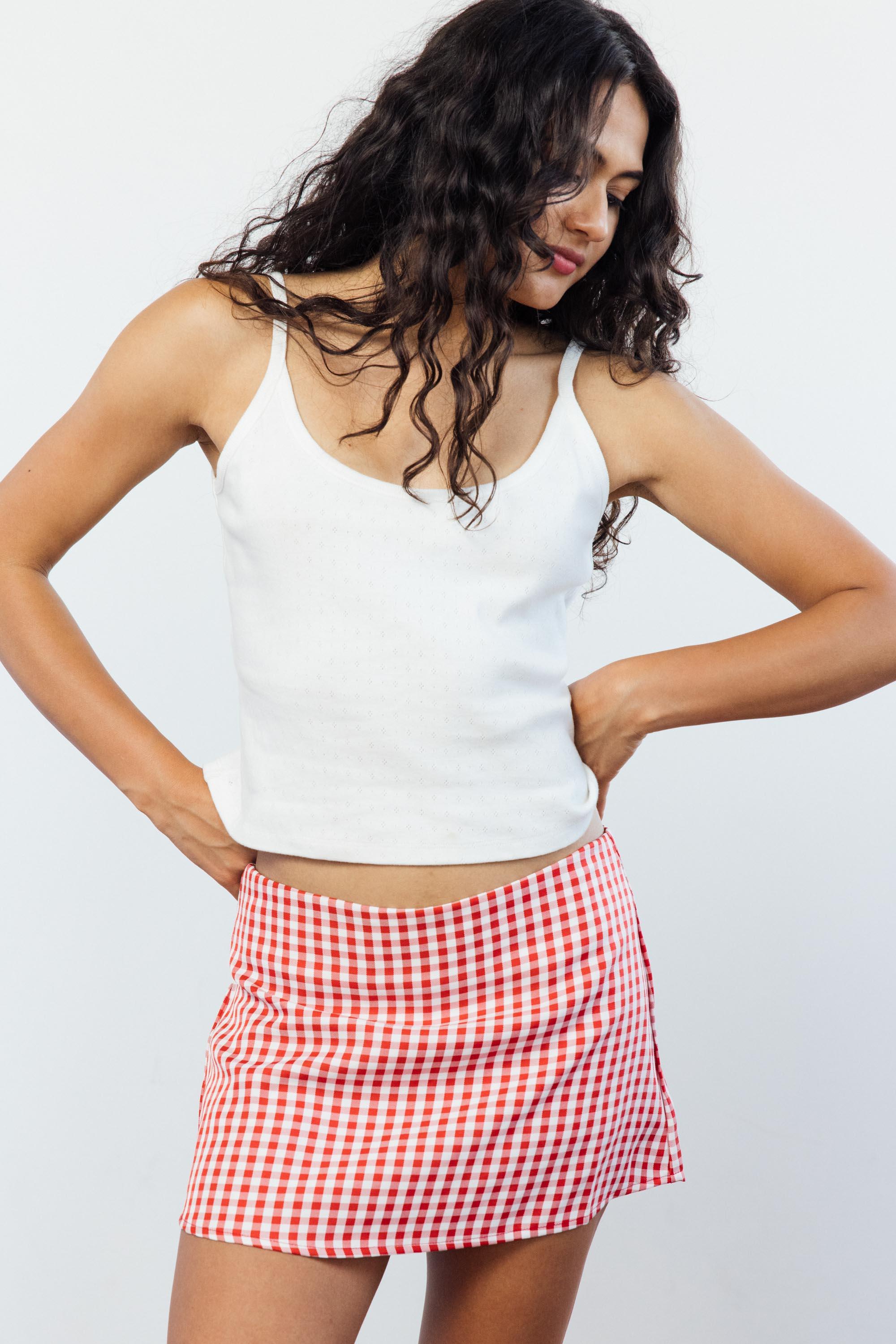 Katie Red Gingham Skort - Eight Cats