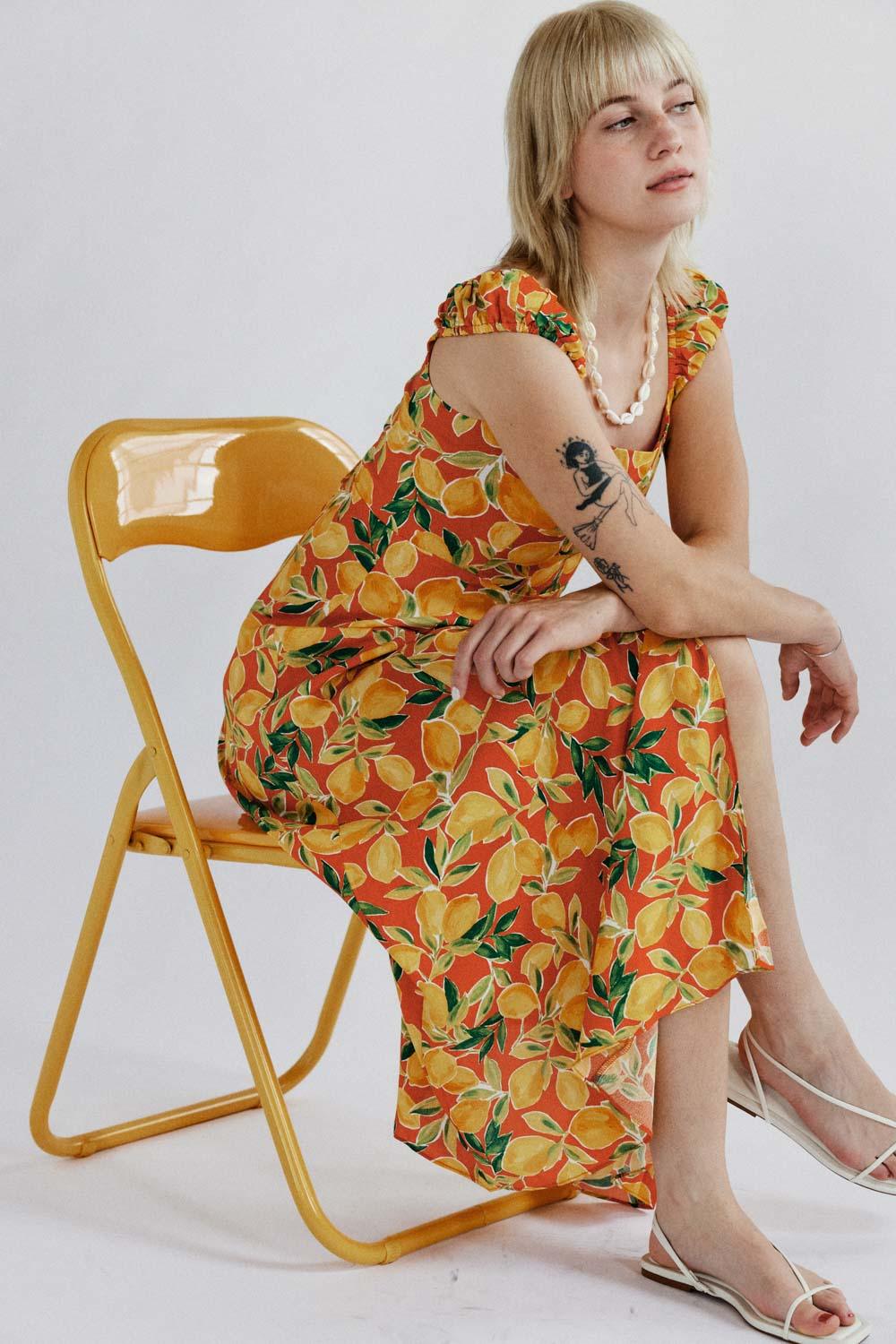 Sunset Lemon Maxi Dress - Eight Cats