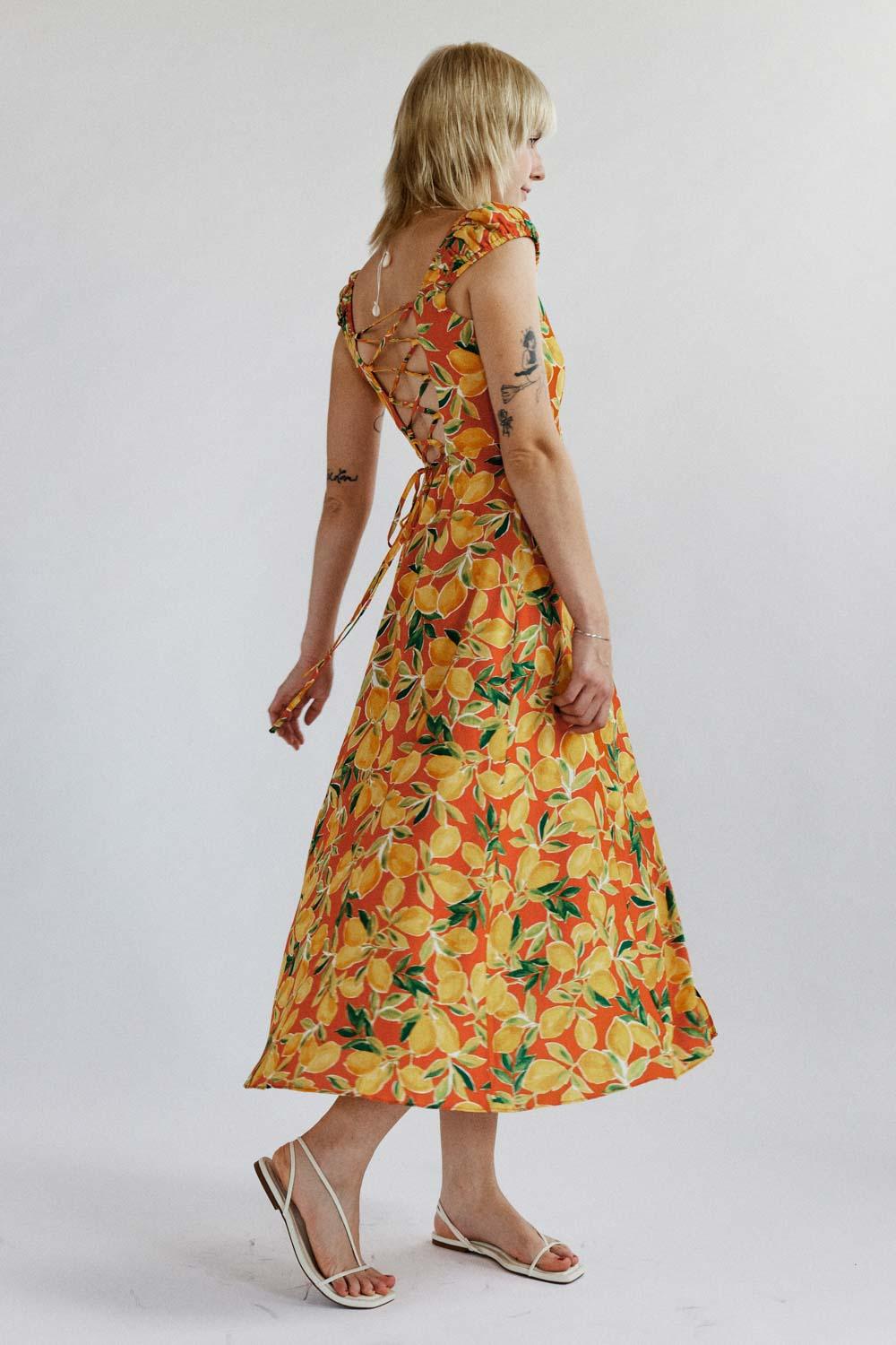 Sunset Lemon Maxi Dress - Eight Cats